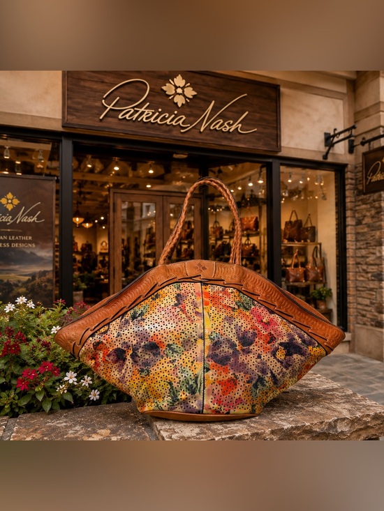 Patricia Nash Handbags - Patricia Nash Floral Perforated Leather Tote   Artisan Collection Hand-Painted